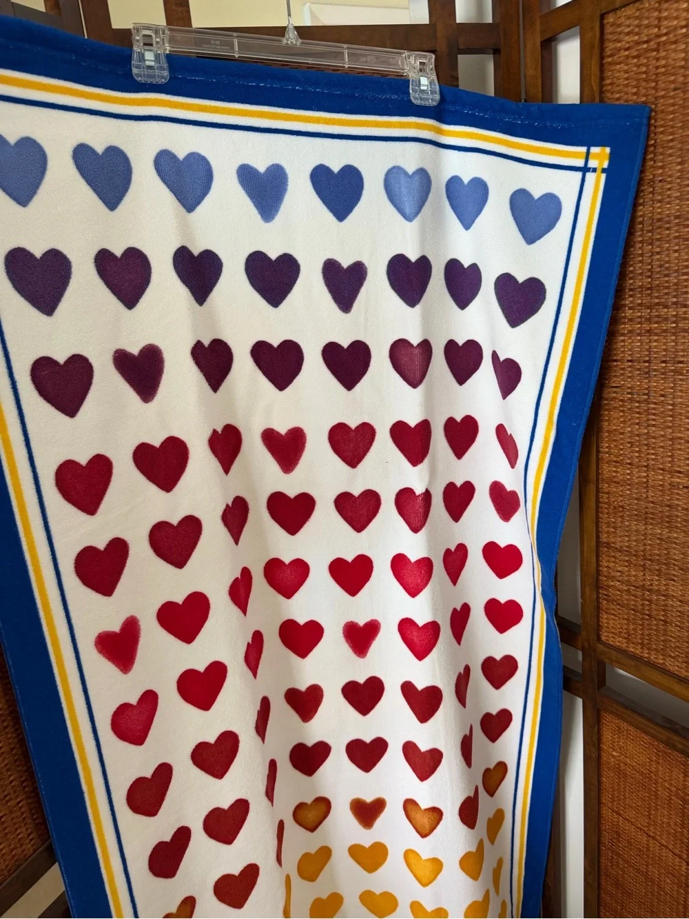 Brighton Rainbow Ombre Heart beach towel